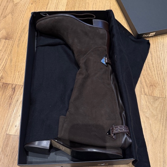 Le Pepe Italian brown suede leather over the knee boots Camoscio Fondente NEW - Picture 12 of 13